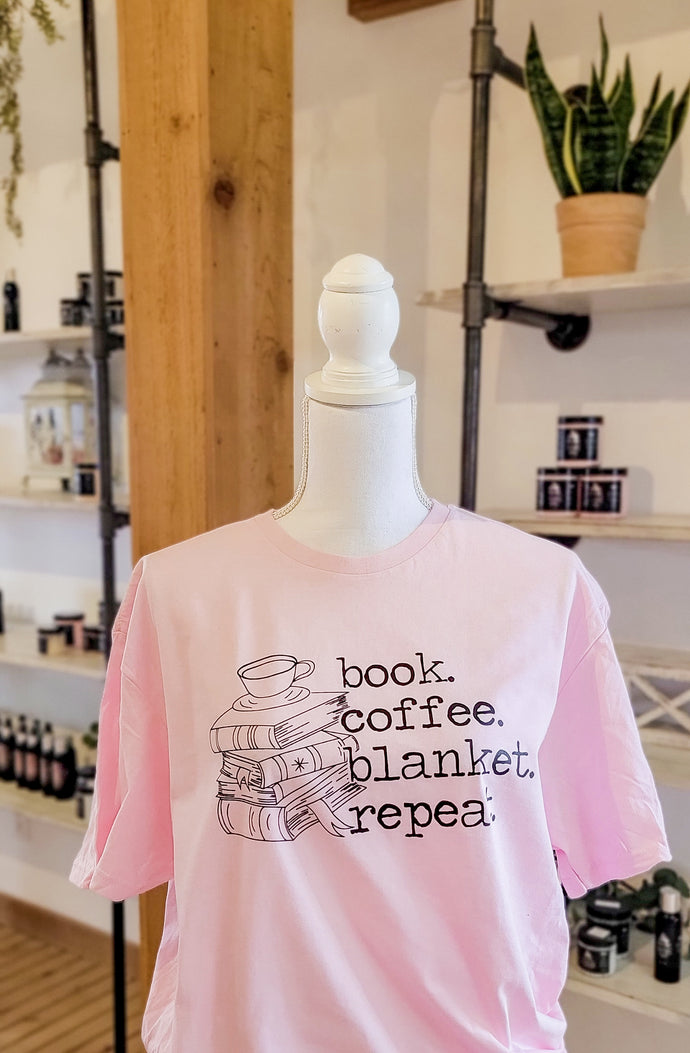 book. coffee. blanket.